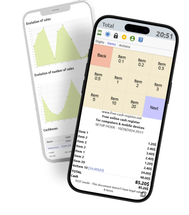 Screenshot of the application on a smartphone