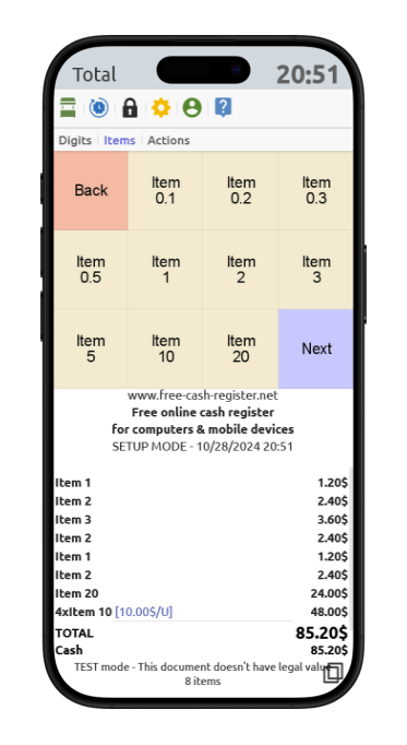 Screenshot of the Kash.click application