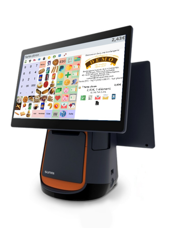 Photo of the software running on a SunMi device